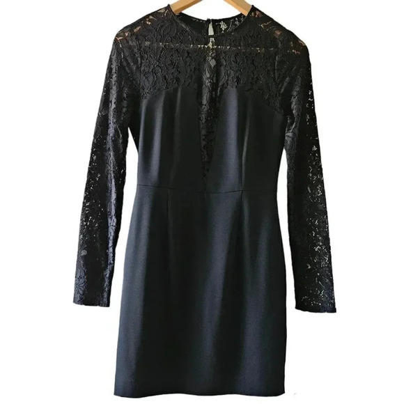 Aritzia Babaton Women's Masaki Black Bustier Lace Mini Cocktail Formal Dress. - Picture 6 of 15